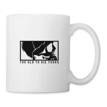 TOO OLD TO DIE YOUNG Skull Skeleton Rocker - Mug - white - Right