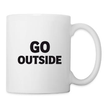GO OUTSIDE Nature Adventure Saying - Mug - white - Right