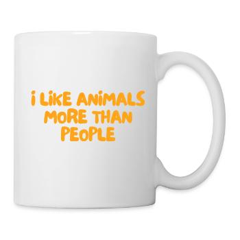J’aime plus les animaux que les humains - Mug blanc - blanc - Droite
