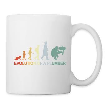 Évolution du plombier - Mug blanc - blanc - Droite