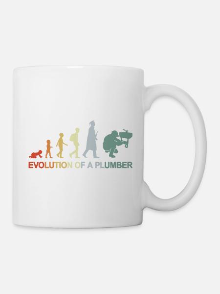 Klempner Evolution - Tasse - Weiß
