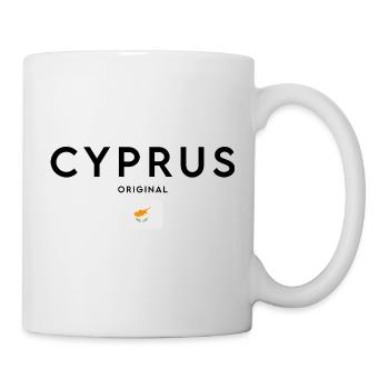 Zypernflagge, elegantes minimalistisches Design - Tasse - Weiß - Rechts