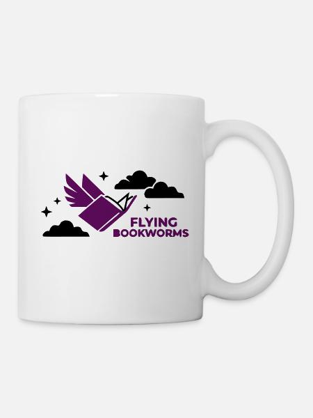 Fliegendes Buch Vogel Lesen - Tasse - Weiß