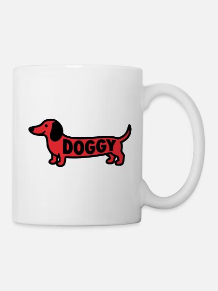 Dackel Hund Doggy Spruch Rot - Tasse - Weiß