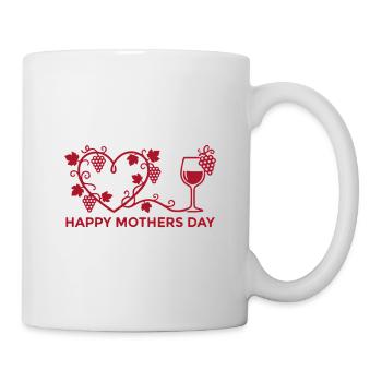 Happy Mothers Day Wine Heart Mother's Day - Mug - white - Right