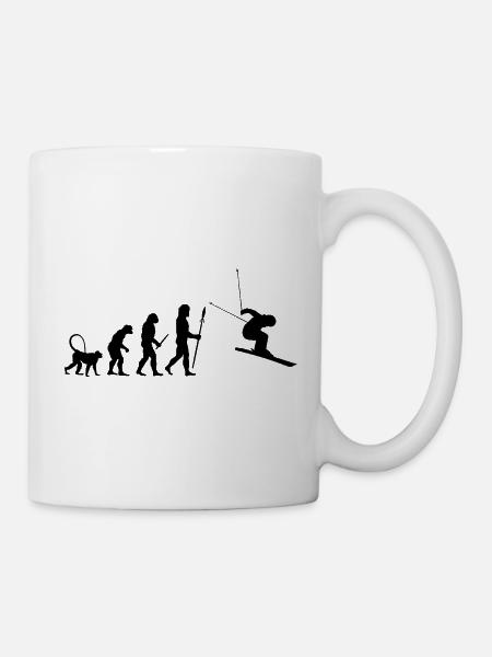 Skifahrer Evolution - Tasse - Weiß