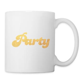 Fête Or Célébration Luxe Glamour Vintage Fun Rétro - Mug blanc - blanc - Droite