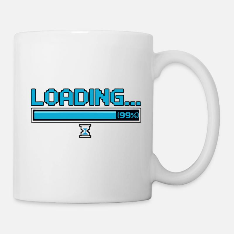 Pixel-Ladebar mit Sanduhr - Tasse - Weiß