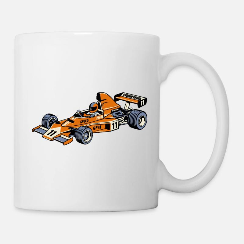 Racing Car Vintage Orange - Mug - white