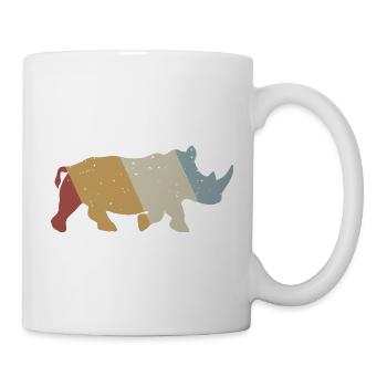 Geometrisches Nashornmosaik - Tasse - Weiß - Rechts