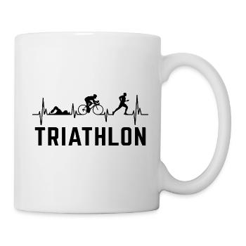 Triathlet Herzschlag-Triathlon - Tasse - Weiß - Rechts