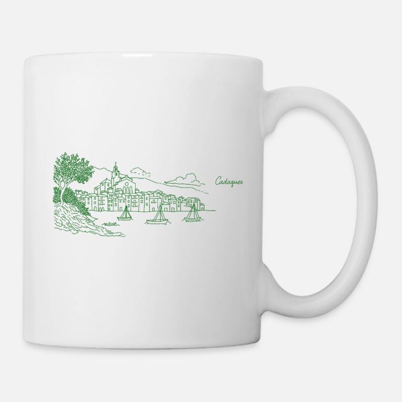 Village côtier vert, Cadaques - Mug blanc - blanc