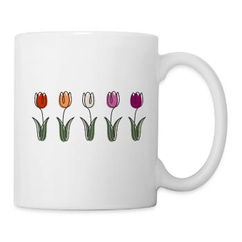 Tulips in a variety of colours Floral design - Mug - white - Right