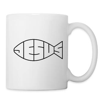 Jésus | Avec amour | Foi | Don - Mug blanc - blanc - Droite