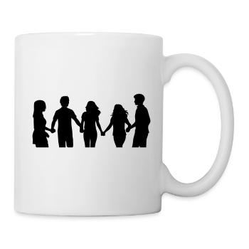 Menschen Gruppe Silhouette Freunde Team Zusammen - Tasse - Weiß - Rechts