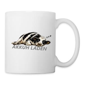 Akkuh Laden | Akku leer | Morgenmuffel - Tasse - Weiß - Rechts