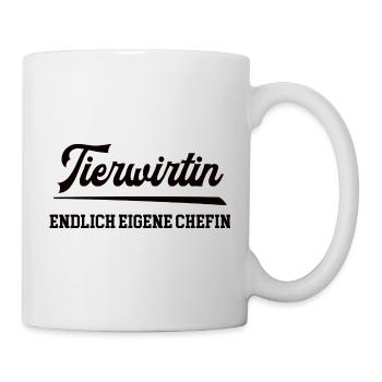 Tierwirtin Chefin Selbstständigkeit Tierwirt Frau - Tasse - Weiß - Rechts