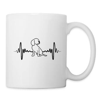 Hundewelpe EKG Herzlinie - Tasse - Weiß - Rechts