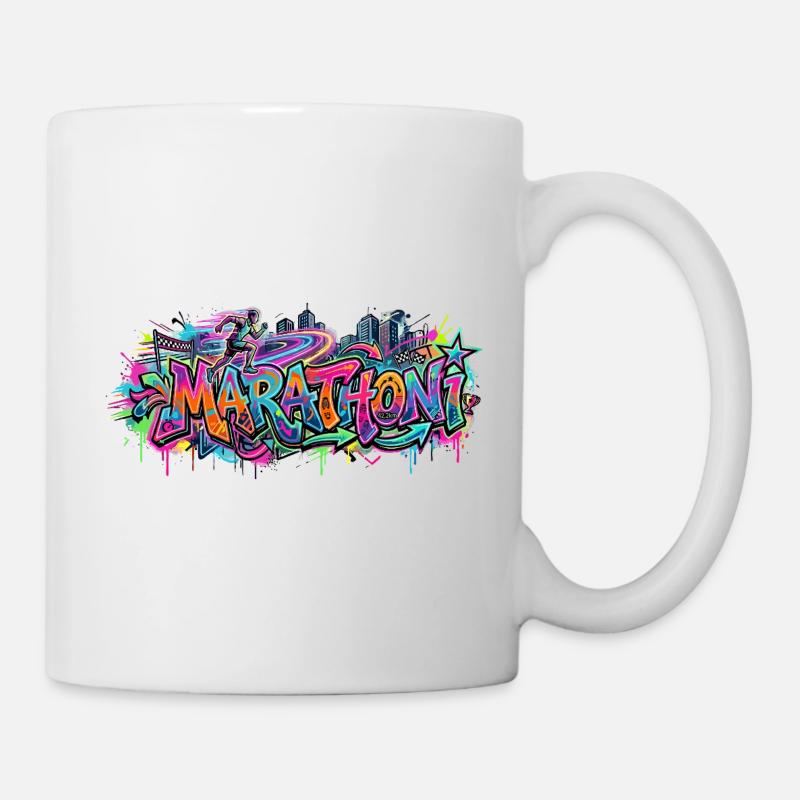 Farbrausch Marathon Graffiti - Tasse - Weiß