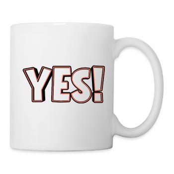 YES! Großer Outline-Schriftzug - Mug blanc - blanc - Droite