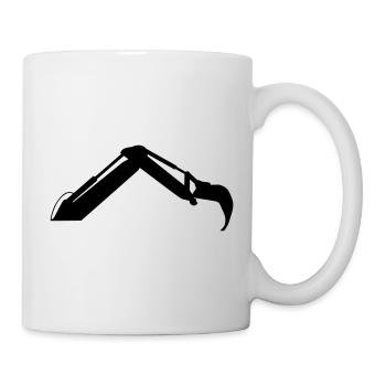 Baggerarm – Grabekraft - Tasse - Weiß - Rechts