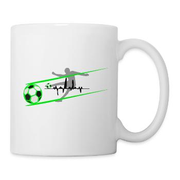 Fußball Fußballspieler Herzwellen  - Tasse - Weiß - Rechts