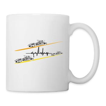 Chopper Motorrad Herzschlag - Tasse - Weiß - Rechts