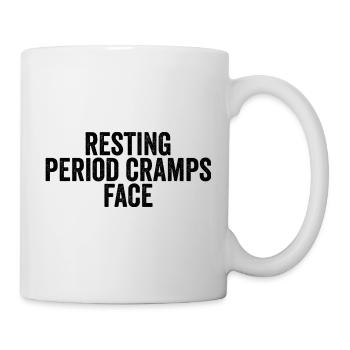 Douleur menstruelle au repos – expressions faciales amusantes - Mug blanc - blanc - Droite