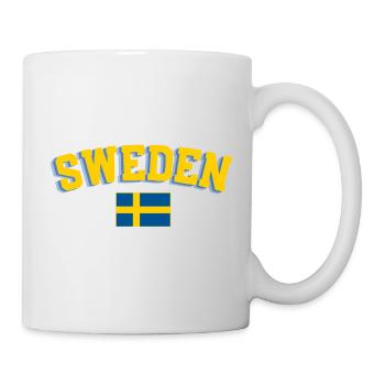 Retro Sport Typography Blue Yellow Fan Design - Mug - white - Right