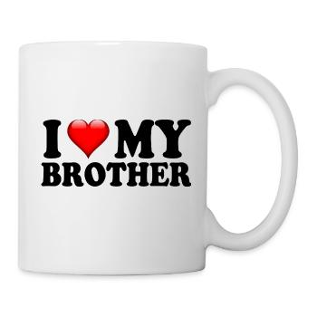 J’aime mon frère et mon meilleur cadeau de famille - Mug blanc - blanc - Droite