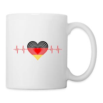 Germany Flag Heartbeat Germay - Mug - white - Right