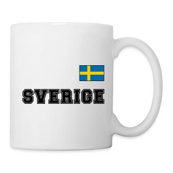 SCHWEDEN - SVERIGE Trikot Look - Flagge auf Brust - Tasse - Weiß - Rechts