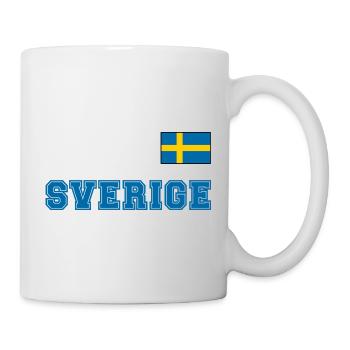 SCHWEDEN - SVERIGE Trikot Look - Flagge auf Brust - Tasse - Weiß - Rechts