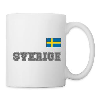 SCHWEDEN - SVERIGE Trikot Look - Flagge auf Brust - Tasse - Weiß - Rechts