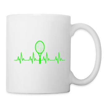 Tennis Herzschlag Tennisspieler - Tasse - Weiß - Rechts