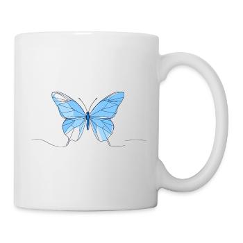Blue Geometric Butterfly - Mug - white - Right