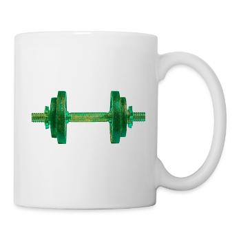 Dumbbell Retro Bodybuilder Design for Gym - Mug - white - Right