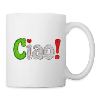 Farbiges Stickdesign Ciao Italien - Tasse - Weiß - Rechts