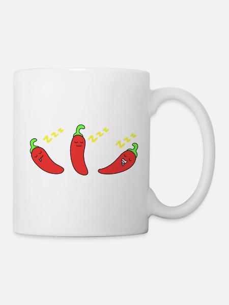 Chili schlafendes Gesicht - Tasse - Weiß