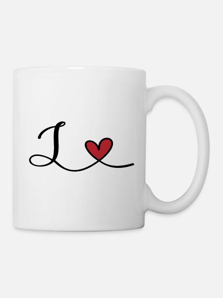 Buchstabe L Initiale - Tasse - Weiß