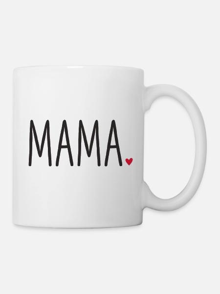Mama ❤️ – Liebevolles Textdesign - Tasse - Weiß