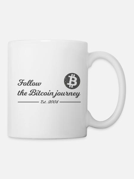 Bitcoin Reise Schriftzug - Tasse - Weiß