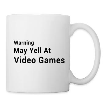 Avertissement : Peut-être crier sur les jeux vidéo - Jeux drôles - Mug blanc - blanc - Droite