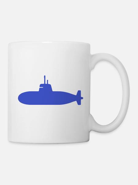 Unterwasser U-Boot Silhouette - Tasse - Weiß