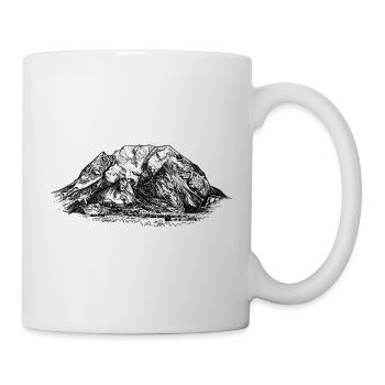 Silhouette de la montagne Grimming Ennstal | Classiques alpins - Mug blanc - blanc - Droite