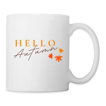 Hello Autumn | Autumn Leaves Design - Mug - white - Right