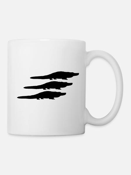 Alligator Silhouetten - Tasse - Weiß