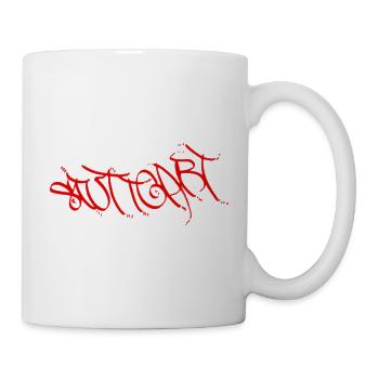 Rotes Stuttgart T-Shirt - Tasse - Weiß - Rechts