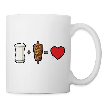 Ayran + Döner = Love - Tasse - Weiß - Rechts