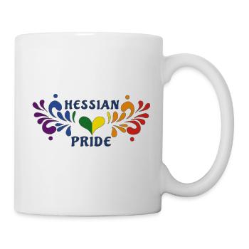 Motif de fleur de cœur de la fierté hessoise - Mug blanc - blanc - Droite
